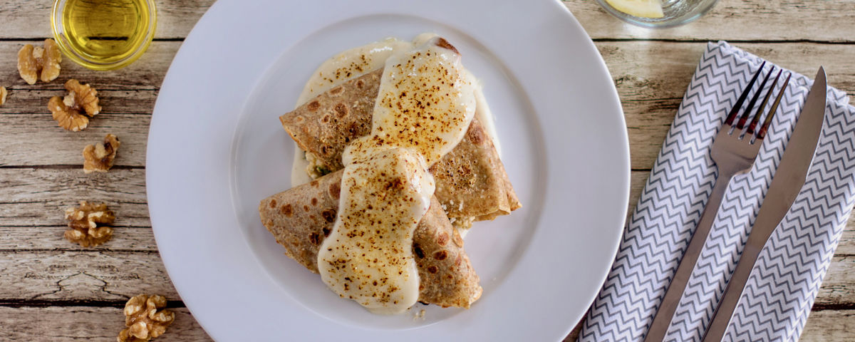 Spinach and ricotta crepes